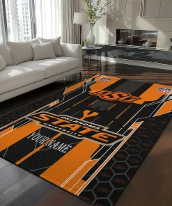 Oklahoma State Cowboys Rug - Custom Football Laces Orange