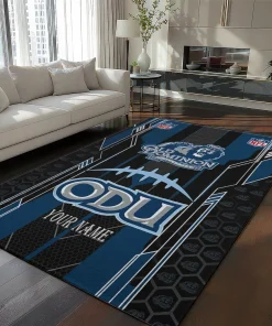 Old Dominion Monarchs Rug - Custom Football Laces Blue