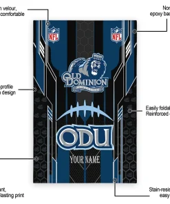Alternative view of Old Dominion Monarchs Rug - Custom Football Laces Blue
