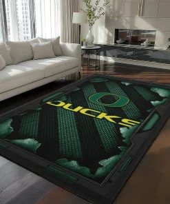 Oregon Ducks Rug - Torn Mesh Green
