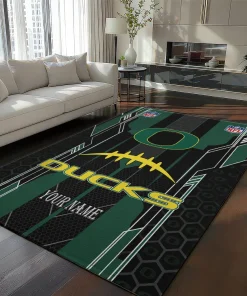 Oregon Ducks Rug - Customized Football Laces Green