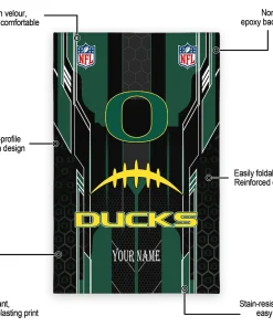 Alternative view of Oregon Ducks Rug - Customized Football Laces Green
