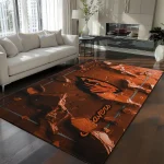 Oregon State Beavers Rug - Cracked Surface Design Orange