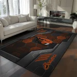 Oregon State Beavers Rug - Hexagonal Grid Pattern Orange