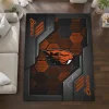 Oregon State Beavers Rug - Hexagonal Grid Pattern Orange