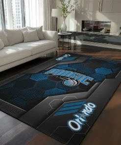 Orlando Magic Rug - Hexagonal Grid Pattern Blue