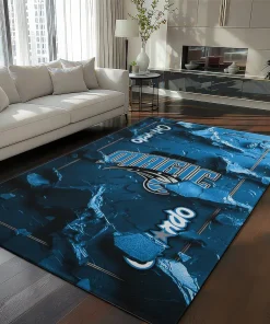 Orlando Magic Rug - Cracked Surface Design Blue