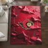 Ottawa Senators Rug - Cracked Surface Design Red