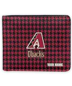 Arizona Diamondbacks Wallet - Personalized Classic Houndstooth Red