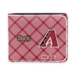 Arizona Diamondbacks Wallet - Personalized Plaid Grid Red