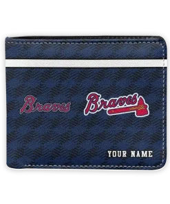 Atlanta Braves Wallet - Personalized Cube Illusion Navy