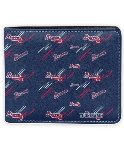 Atlanta Braves Wallet - Personalized Streak Motif Navy