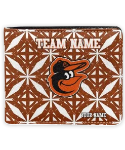 Baltimore Orioles Wallet - Personalized Geometric Star Orange White