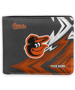 Baltimore Orioles Wallet - Personalized Sharp Arrow Streaks Orange Black