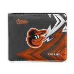 Baltimore Orioles Wallet - Personalized Sharp Arrow Streaks Orange Black
