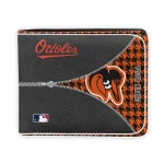 Baltimore Orioles Wallet - Personalized Zipper Split Orange Black