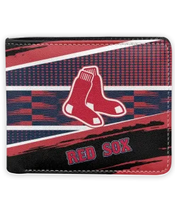 Boston Red Sox Wallet - Personalized Checkerboard Brush Red Black