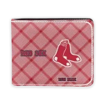 Boston Red Sox Wallet - Personalized Plaid Grid Red