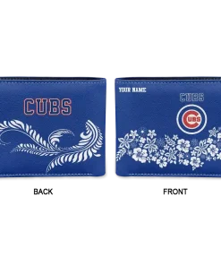Alternative view of Chicago Cubs Wallet - Personalized Floral Cluster Blue White