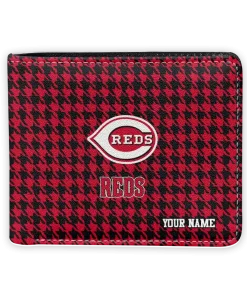 Cincinnati Reds Wallet - Personalized Classic Houndstooth Red