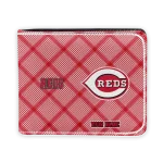 Cincinnati Reds Wallet - Personalized Plaid Grid Red