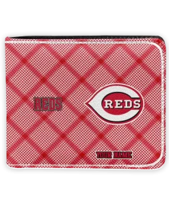Cincinnati Reds Wallet - Personalized Plaid Grid Red