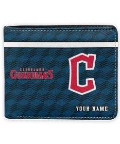 Cleveland Guardians Wallet - Personalized Cube Illusion Navy Blue