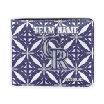 Colorado Rockies Wallet - Personalized Geometric Star Blue White
