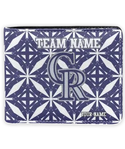 Colorado Rockies Wallet - Personalized Geometric Star Blue White