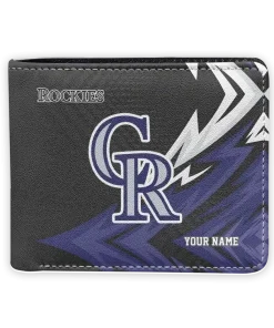 Colorado Rockies Wallet - Personalized Sharp Arrow Streaks Blue Black