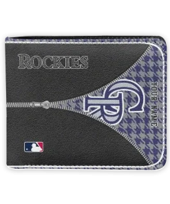 Colorado Rockies Wallet - Personalized Zipper Split Blue Black