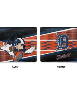 Alternative view of Detroit Tigers Wallet - Personalized Checkerboard Brush Navy Orange