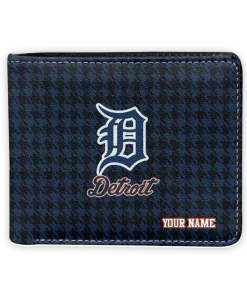 Detroit Tigers Wallet - Personalized Classic Houndstooth Navy