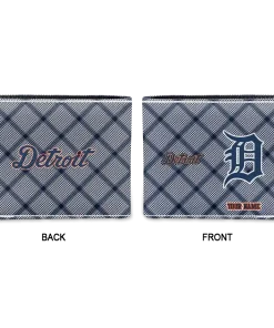 Alternative view of Detroit Tigers Wallet - Personalized Plaid Grid Navy