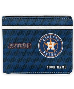 Houston Astros Wallet - Personalized Cube Illusion Blue