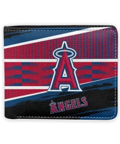 Los Angeles Angels Wallet - Personalized Checkerboard Brush Blue Red