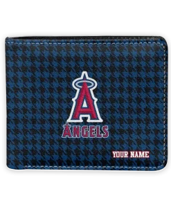 Los Angeles Angels Wallet - Personalized Classic Houndstooth Blue