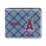 Los Angeles Angels Wallet - Personalized Plaid Grid Blue