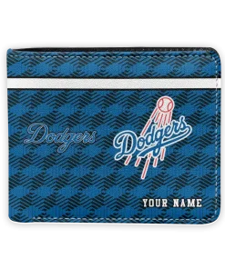 Los Angeles Dodgers Wallet - Personalized Cube Illusion Blue