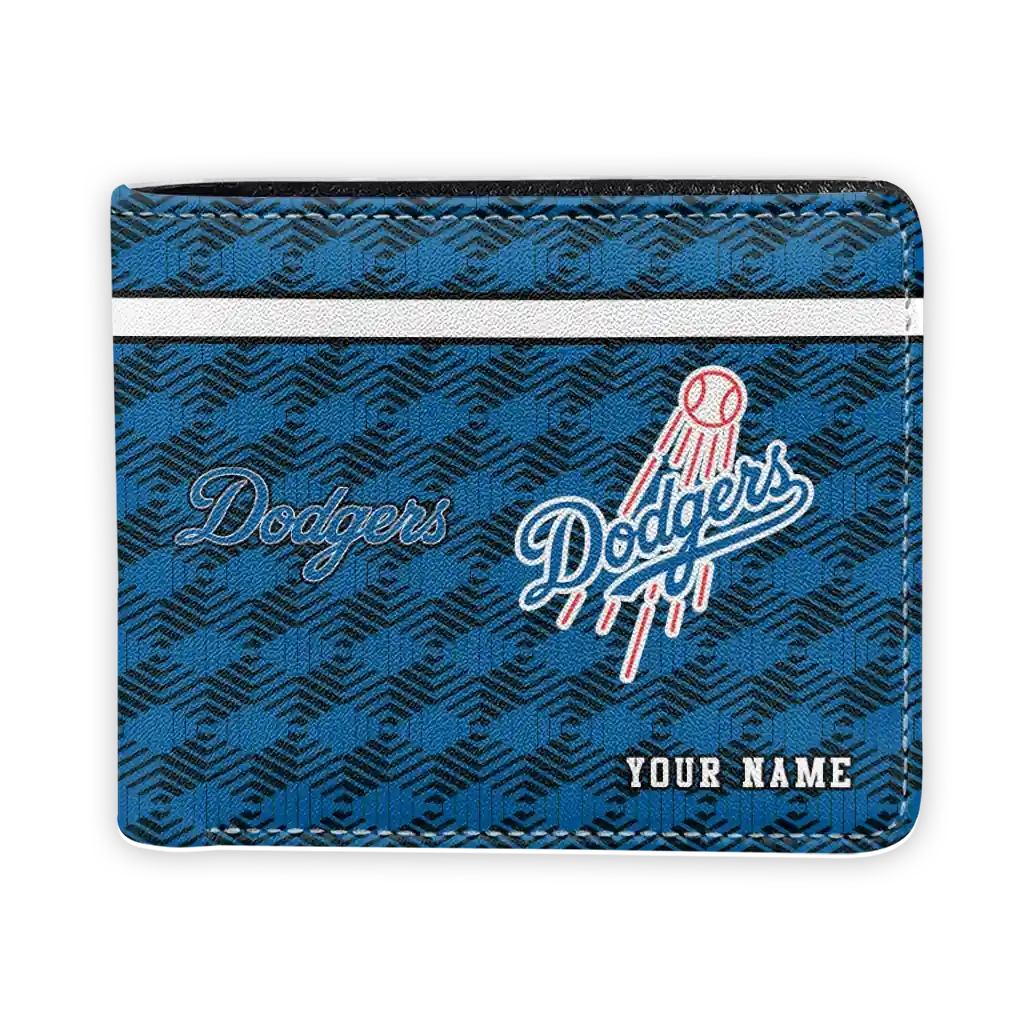 Los Angeles Dodgers Wallet - Personalized Cube Illusion Blue