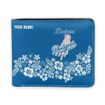 Los Angeles Dodgers Wallet - Personalized Floral Cluster Blue White