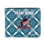 Miami Marlins Wallet - Personalized Geometric Star Blue White