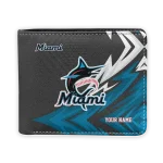 Miami Marlins Wallet - Personalized Sharp Arrow Streaks Blue Black