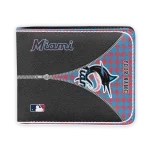 Miami Marlins Wallet - Personalized Zipper Split Blue Black