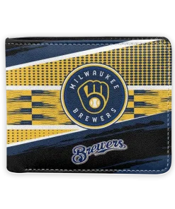 Milwaukee Brewers Wallet - Personalized Checkerboard Brush Yellow Black