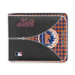 New York Mets Wallet - Personalized Zipper Split Orange Black