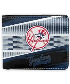 New York Yankees Wallet - Personalized Checkerboard Brush Navy Black