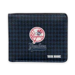 New York Yankees Wallet - Personalized Classic Houndstooth Navy