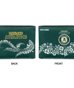 Alternative view of Oakland Athletics Wallet - Personalized Floral Cluster Green White