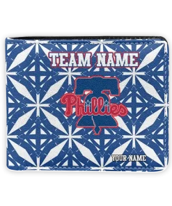 Philadelphia Phillies Wallet - Personalized Geometric Star Blue White